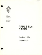 Apple IIGS BASIC v1.0B4 Manual