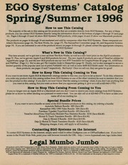 EGO Systems Catalog (Spring - Summer 1996)