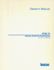 PCM 70 Digital Effects Processor Owner's Manual