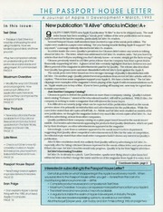 The Passport House Letter (March 1993)