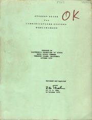 Student Guide for Communications Systems (Preliminary)